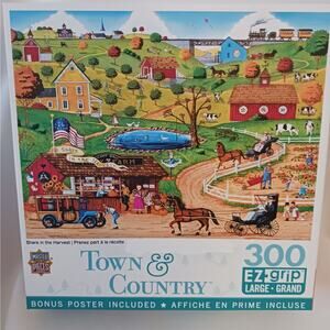 Master Pieces Town and Country " Share in the Harvest" 300 Piece Puzzle